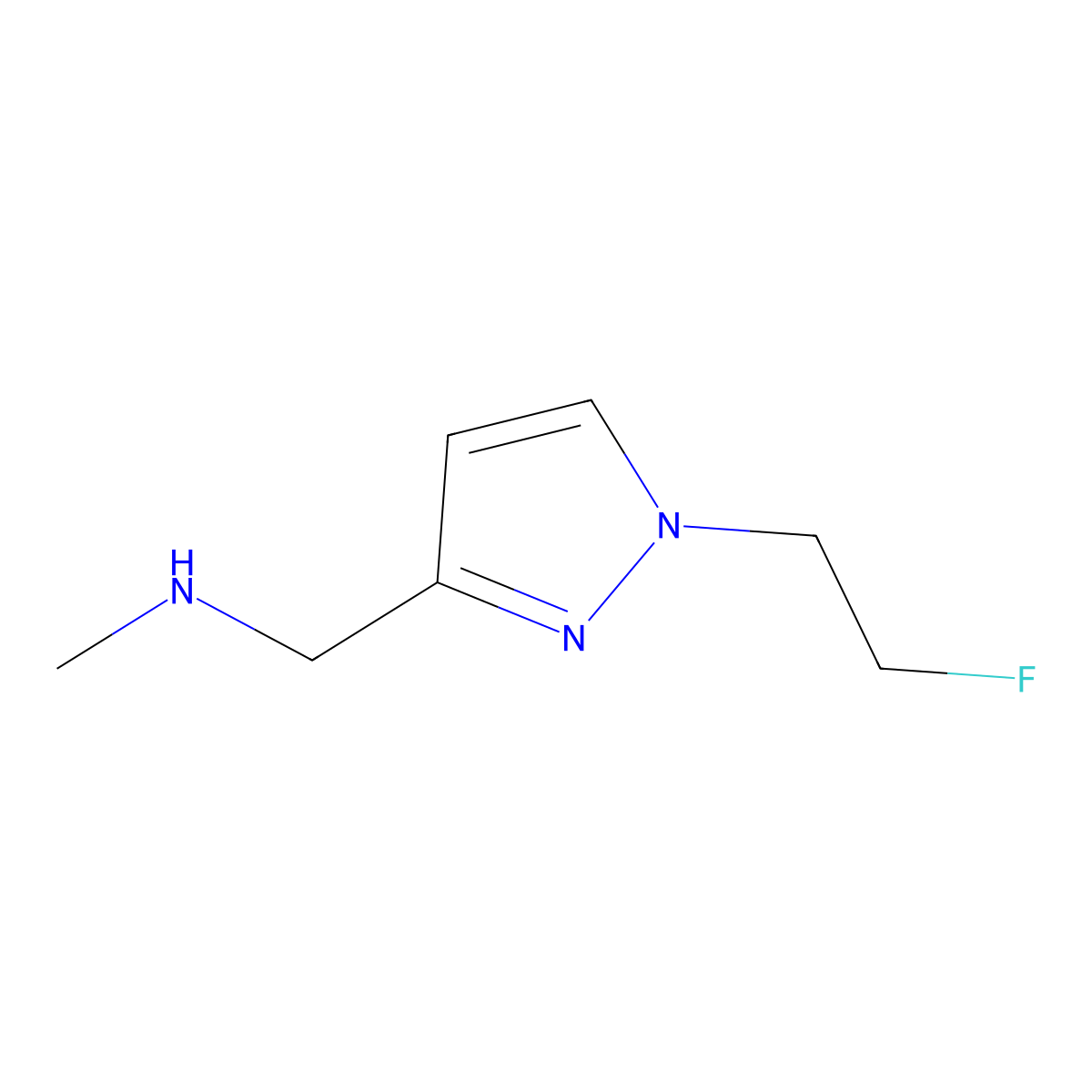 {[1-(2-fluoroethyl)-1H-pyrazol-3-yl]methyl}(methyl)amine molecular structure, CAS 1427022-46-5