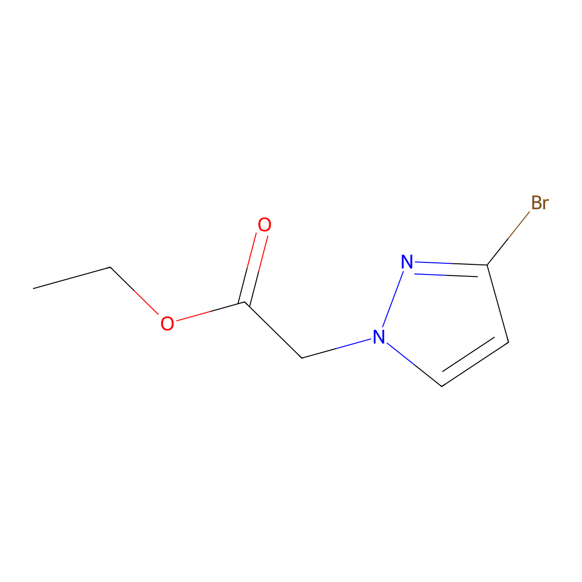 ethyl 2-(3-bromo-1H-pyrazol-1-yl)acetate molecular structure, CAS 1427022-51-2