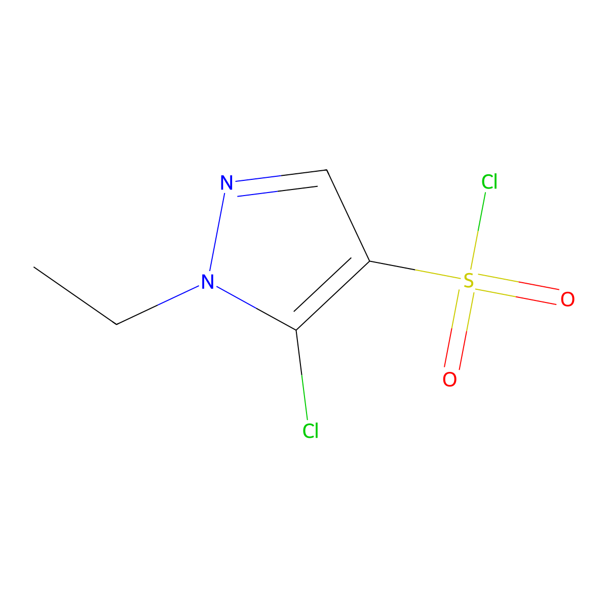 5-chloro-1-ethyl-1H-pyrazole-4-sulfonyl chloride molecular structure, CAS 1427022-70-5