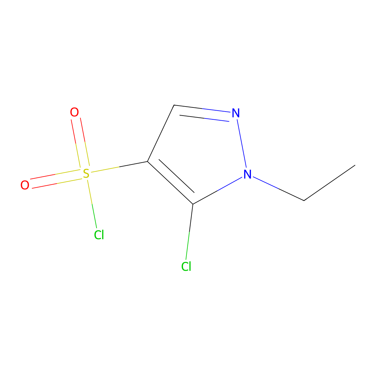 5-chloro-1-ethyl-1H-pyrazole-4-sulfonyl chloride molecular structure, CAS 1427022-70-5