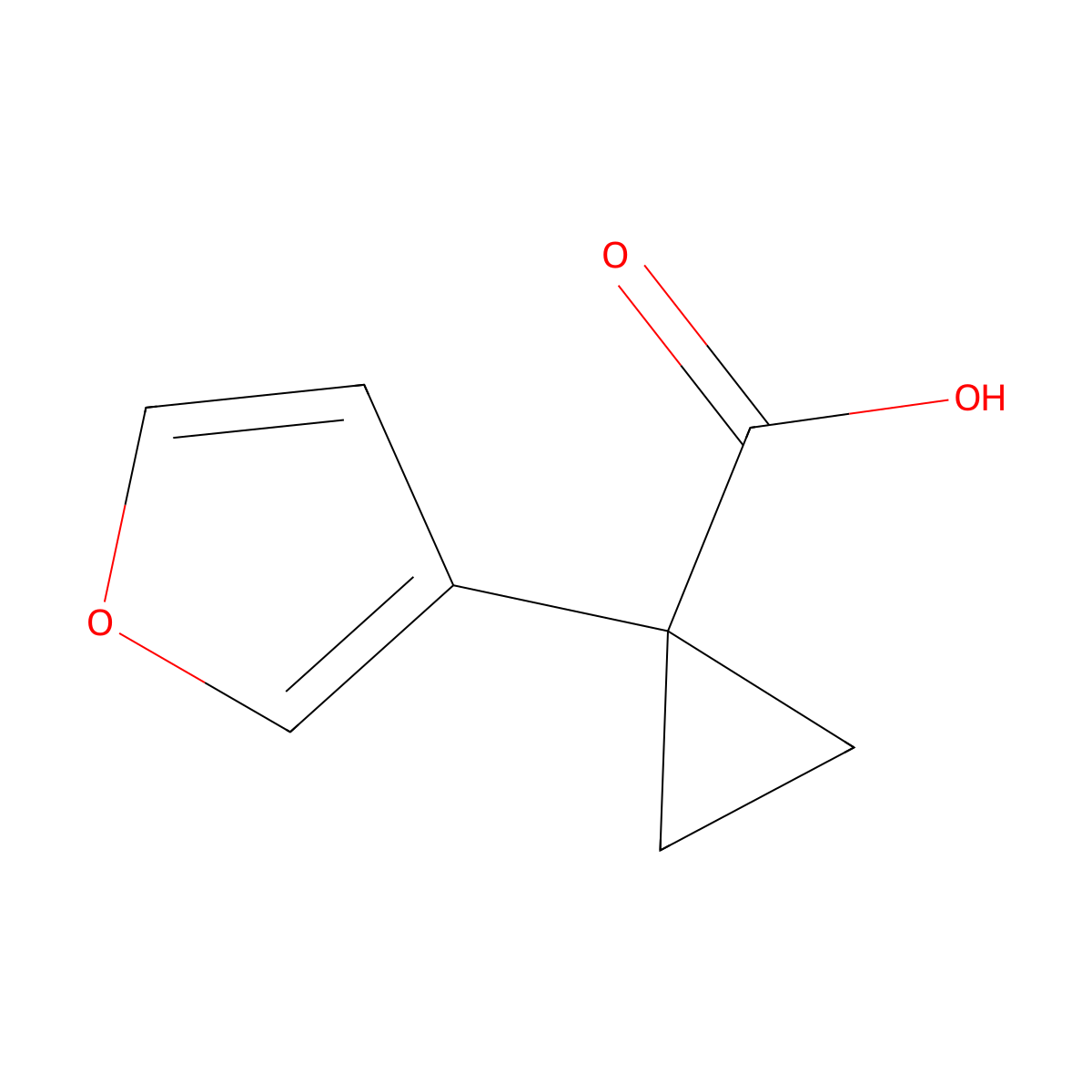 1-(Furan-3-yl)cyclopropane-1-carboxylic acid molecular structure, CAS 1427022-97-6