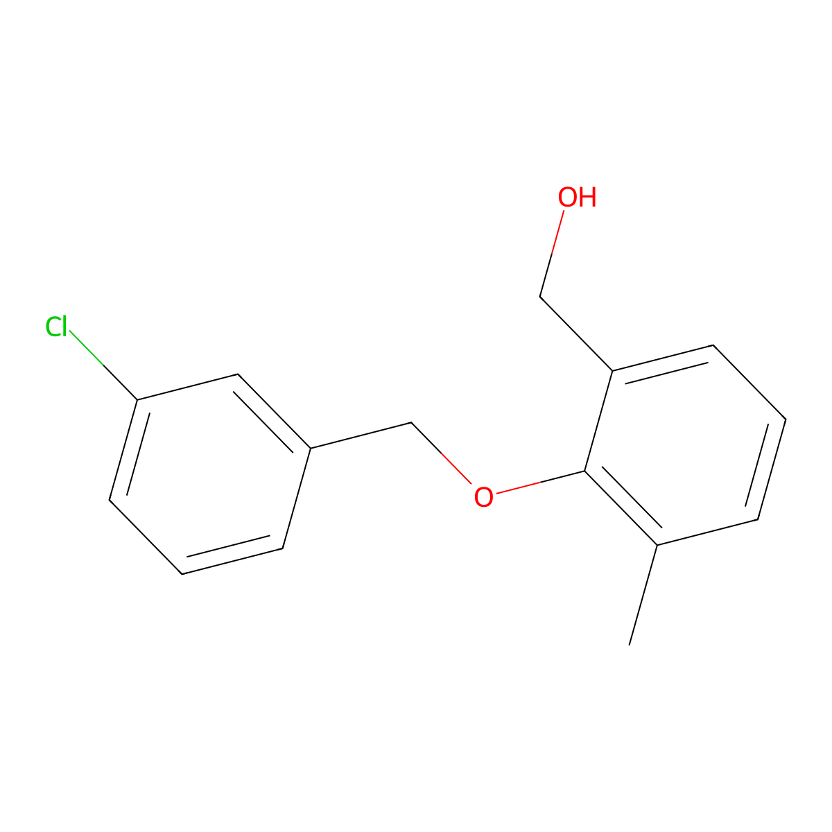 [2-(3-Chloro-benzyloxy)-3-methyl-phenyl]-methanol molecular structure, CAS 1427023-21-9