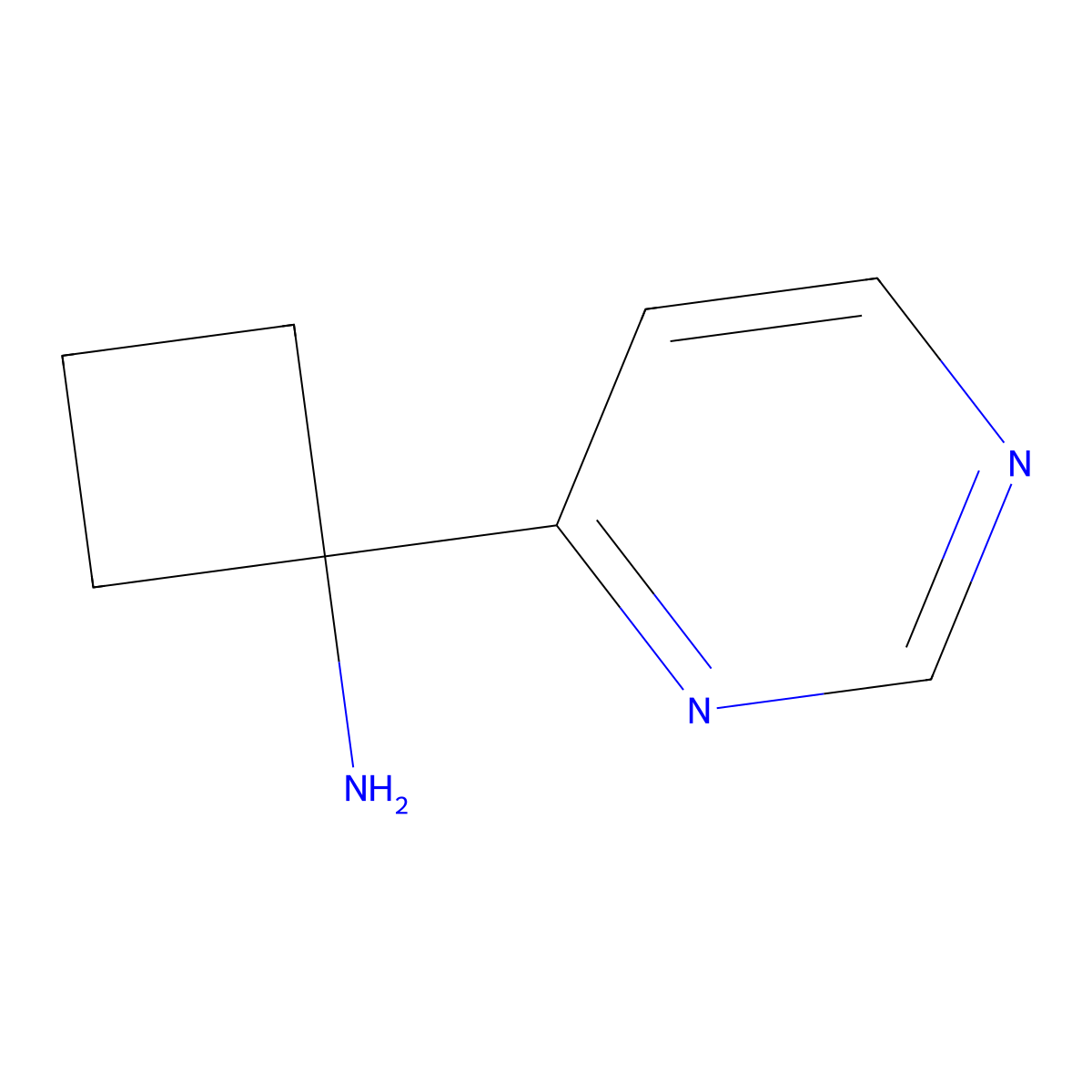 1-(Pyrimidin-4-yl)cyclobutan-1-amine molecular structure, CAS 1427023-49-1