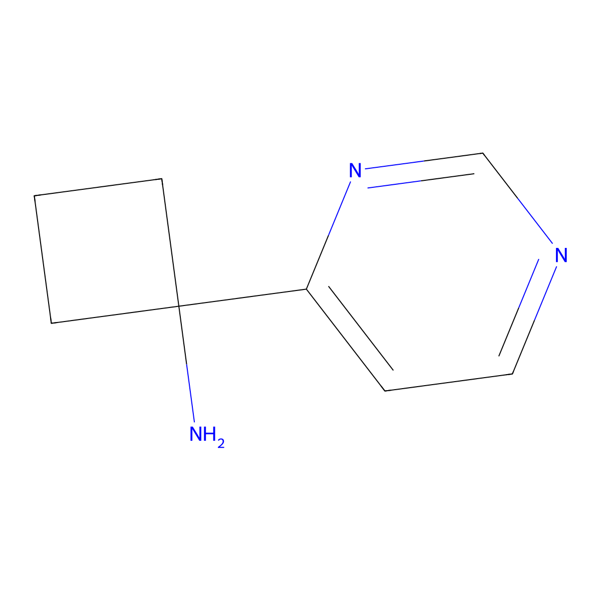 1-(Pyrimidin-4-yl)cyclobutan-1-amine molecular structure, CAS 1427023-49-1