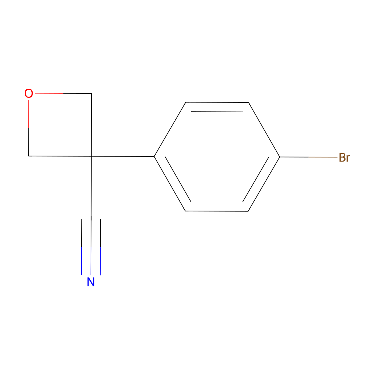 3-(4-Bromophenyl)oxetane-3-carbonitrile molecular structure, CAS 1427023-54-8