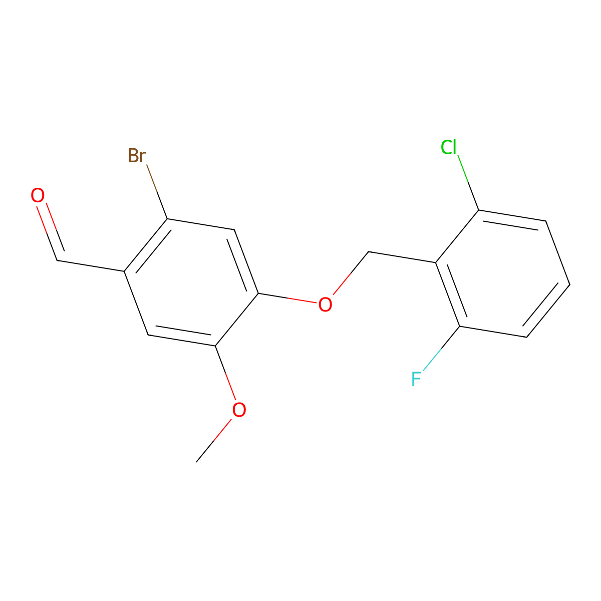 2-Bromo-4-((2-chloro-6-fluorobenzyl)oxy)-5-methoxybenzaldehyde molecular structure, CAS 1427023-60-6