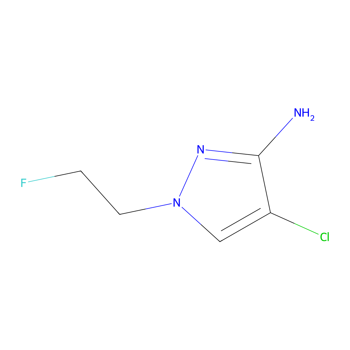 4-chloro-1-(2-fluoroethyl)-1H-pyrazol-3-amine molecular structure, CAS 1427023-63-9