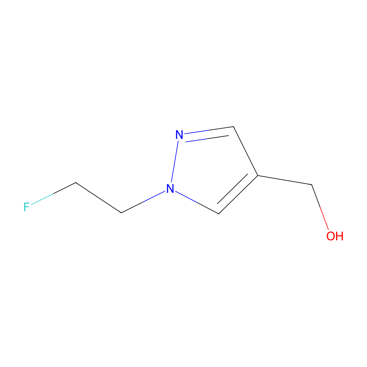 (1-(2-fluoroethyl)-1H-pyrazol-4-yl)methanol molecular structure, CAS 1427023-85-5
