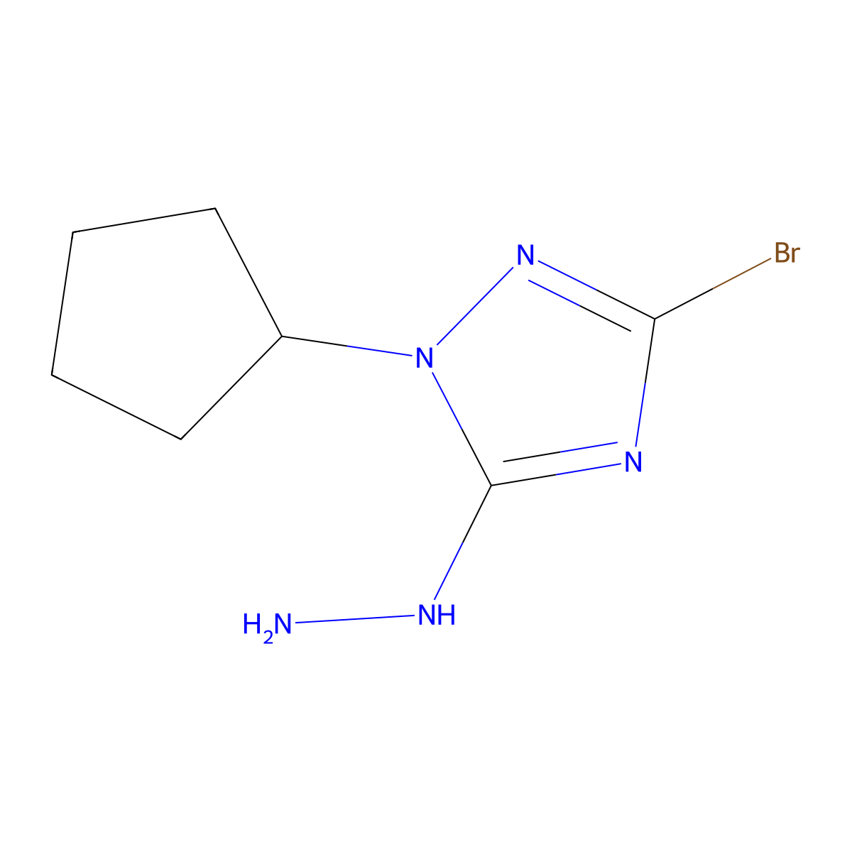 3-Bromo-1-cyclopentyl-5-hydrazinyl-1H-1,2,4-triazole molecular structure, CAS 1427023-95-7