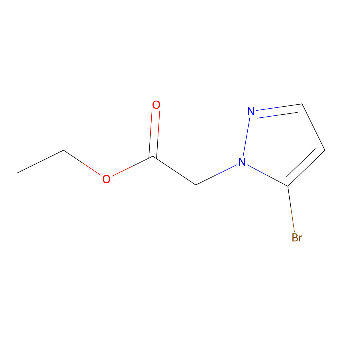 Ethyl 2-(5-bromo-1H-pyrazol-1-yl)acetate molecular structure, CAS 1427024-13-2