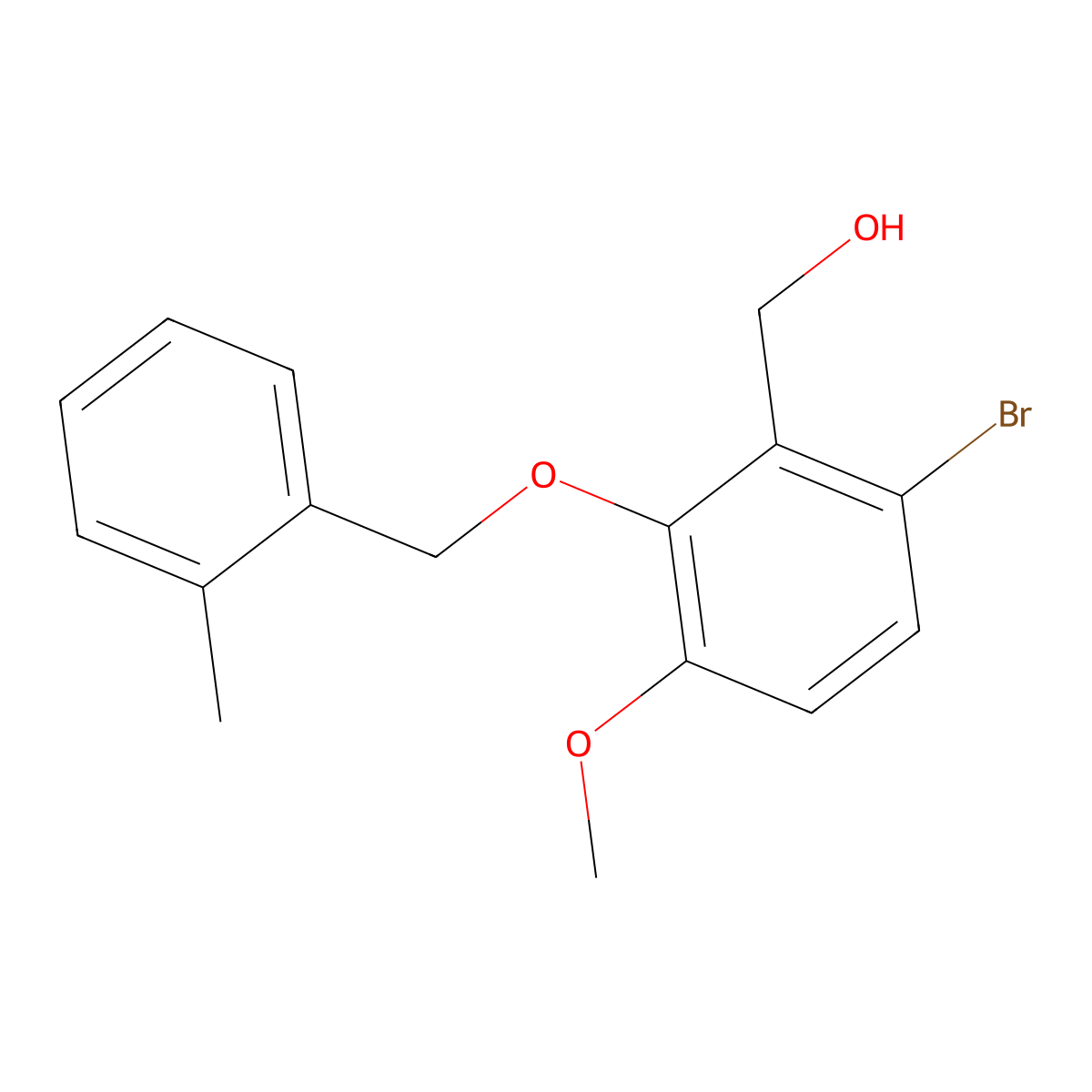 [6-Bromo-3-methoxy-2-(2-methyl-benzyloxy)-phenyl]-methanol molecular structure, CAS 1427024-21-2