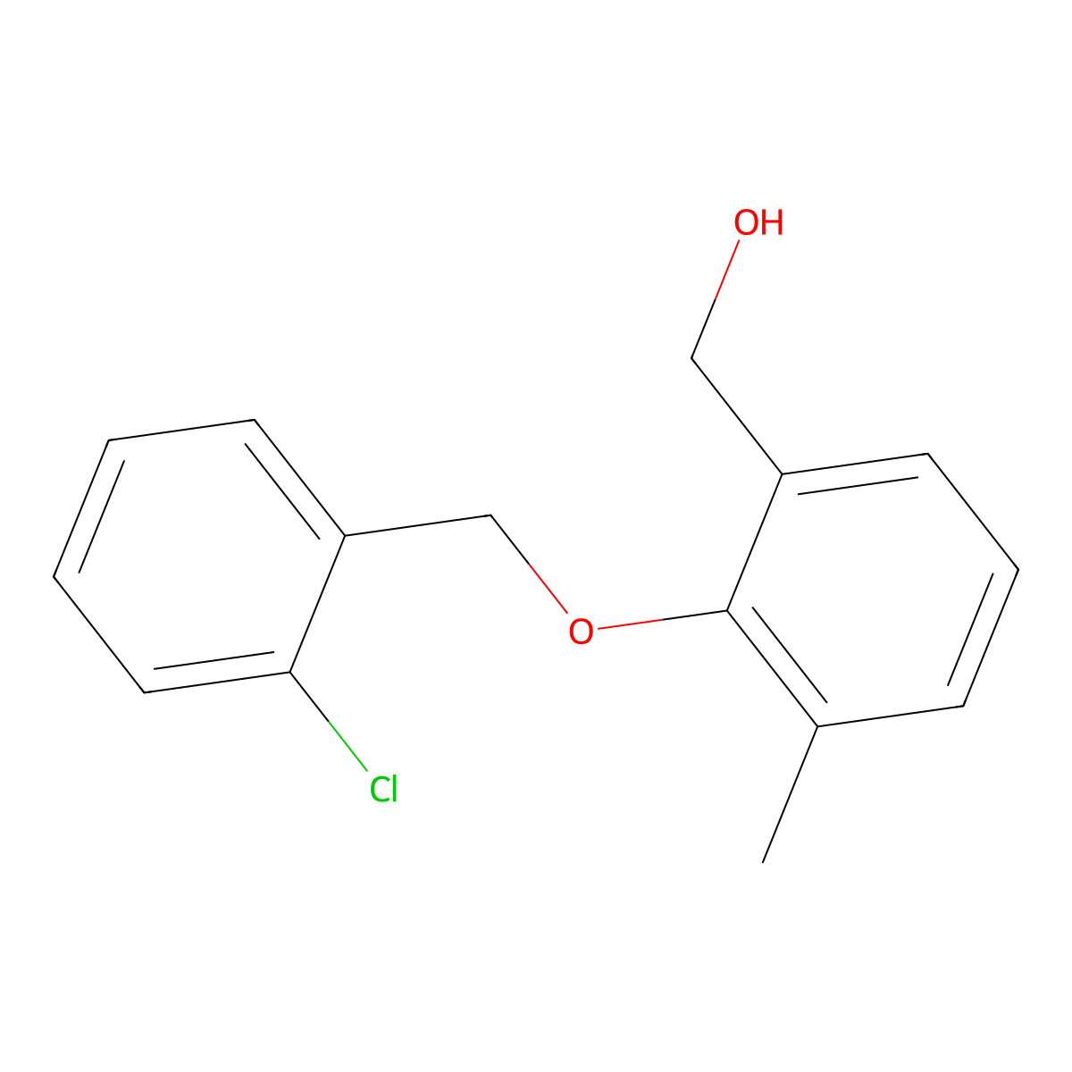 [2-(2-Chloro-benzyloxy)-3-methyl-phenyl]-methanol molecular structure, CAS 1427024-22-3