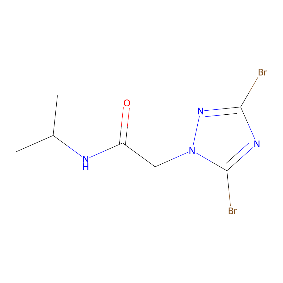 2-(3,5-Dibromo-1H-1,2,4-triazol-1-yl)-N-isopropylacetamide molecular structure, CAS 1427024-35-8