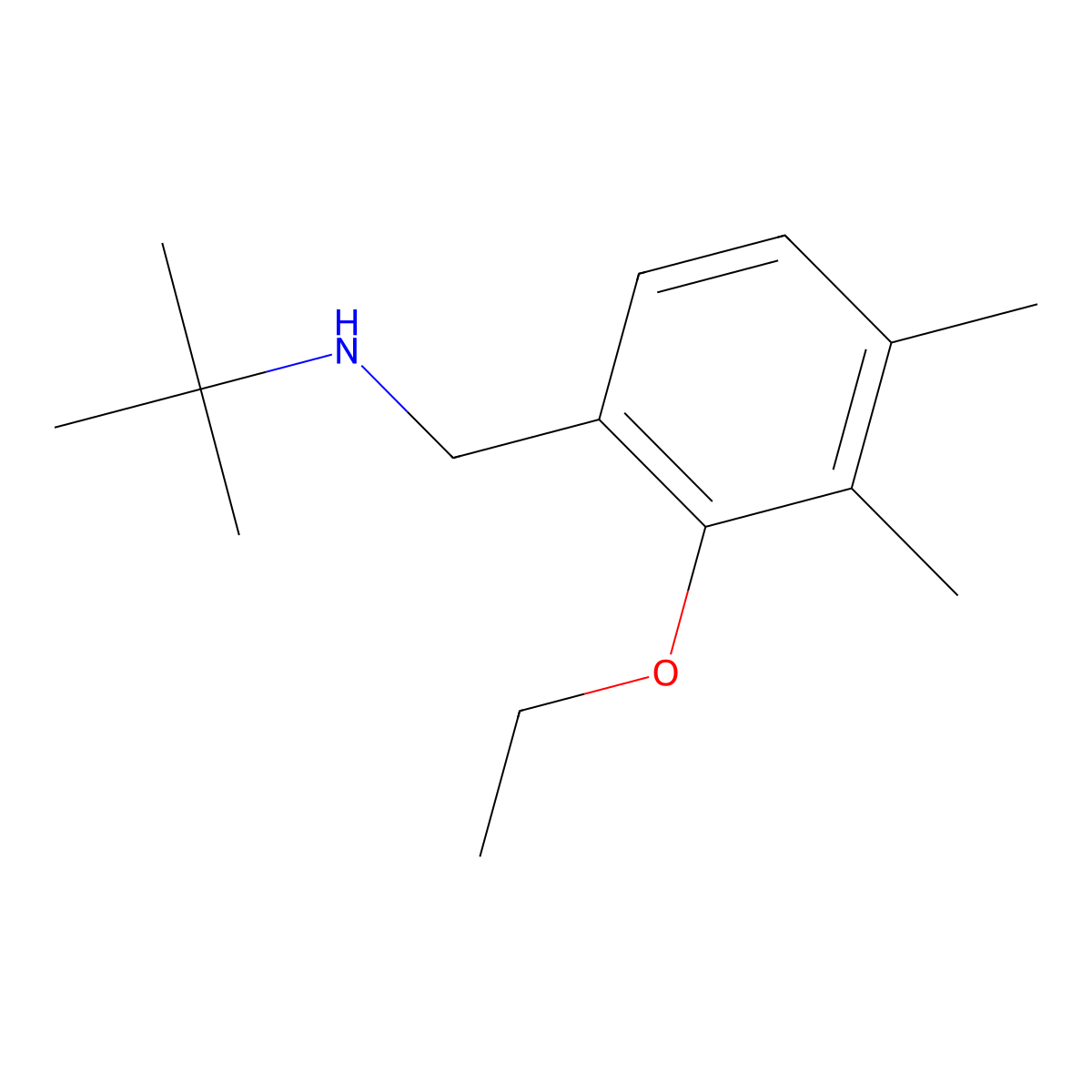 tert-Butyl-(2-ethoxy-3,4-dimethyl-benzyl)-amine molecular structure, CAS 1427024-44-9