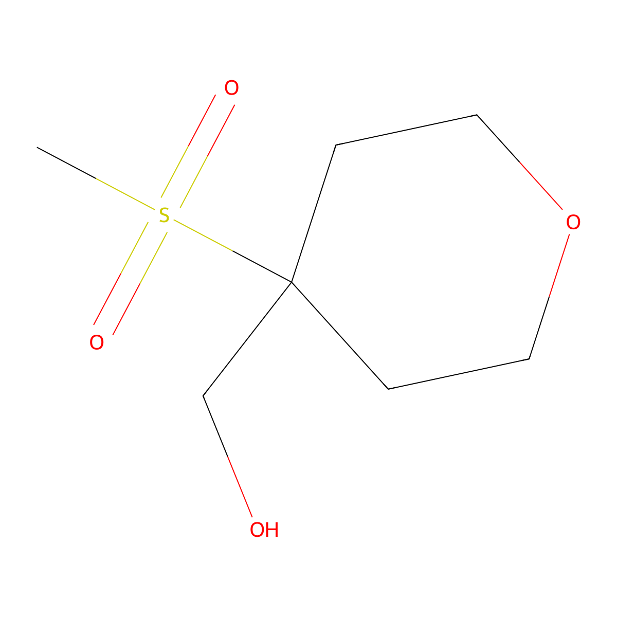 4-(Bromomethyl)-4-methanesulfonyloxane molecular structure, CAS 1427024-65-4