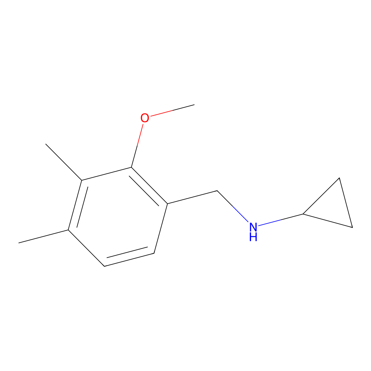 Cyclopropyl-(2-methoxy-3,4-dimethyl-benzyl)-amine molecular structure, CAS 1427024-88-1