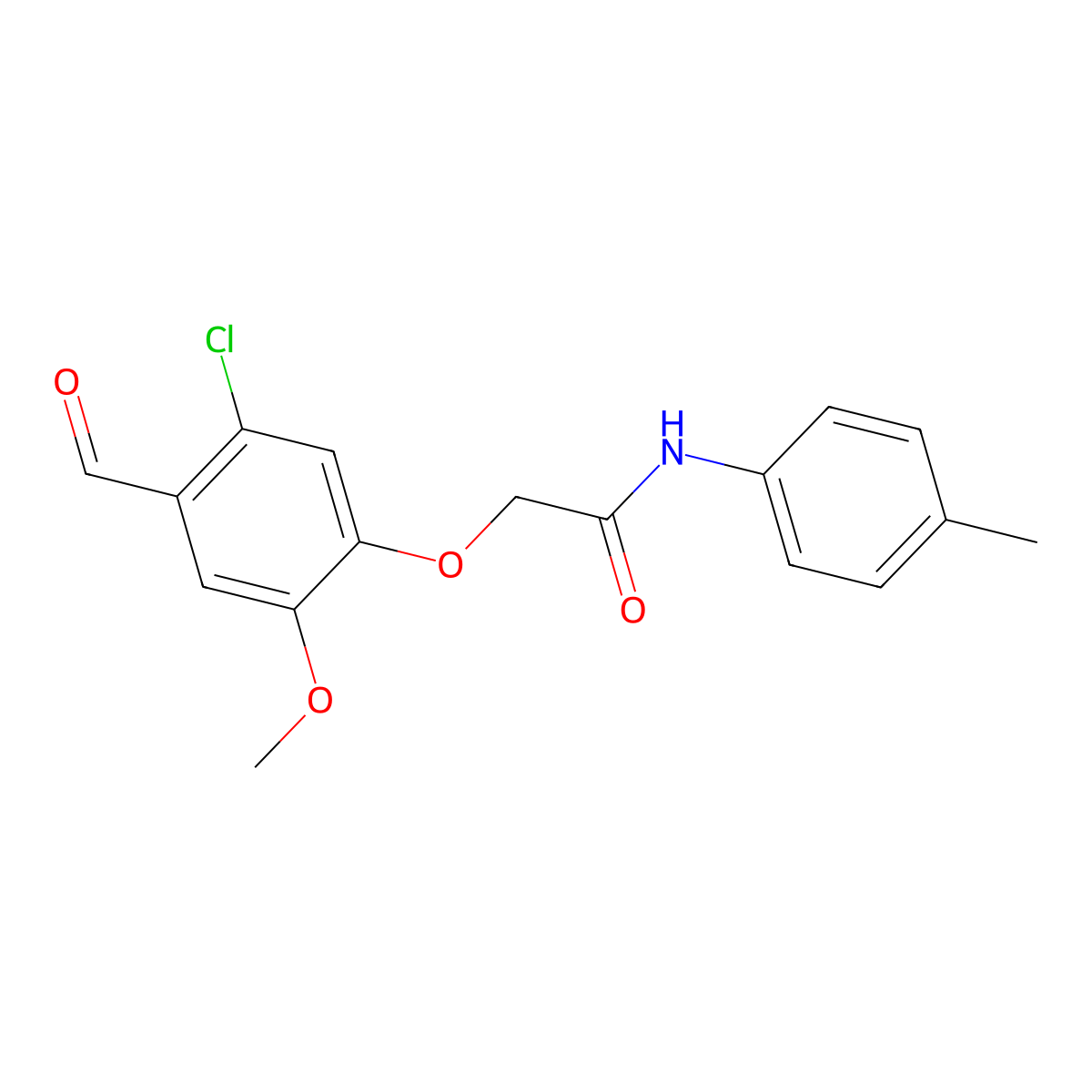 2-(5-Chloro-4-formyl-2-methoxyphenoxy)-N-(p-tolyl)acetamide molecular structure, CAS 1427024-97-2