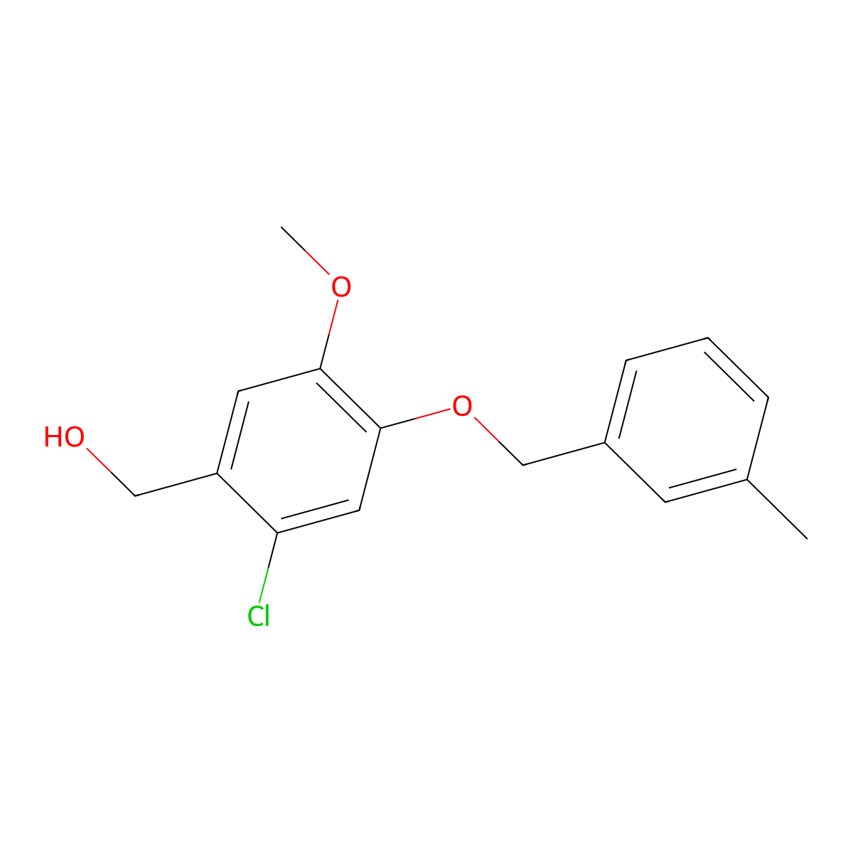 [2-Chloro-5-methoxy-4-(3-methyl-benzyloxy)-phenyl]-methanol molecular structure, CAS 1427026-73-0
