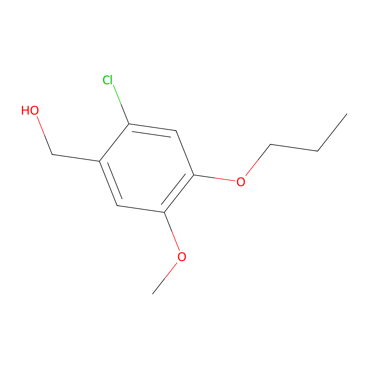 (2-Chloro-5-methoxy-4-propoxyphenyl)methanol molecular structure, CAS 1427026-78-5