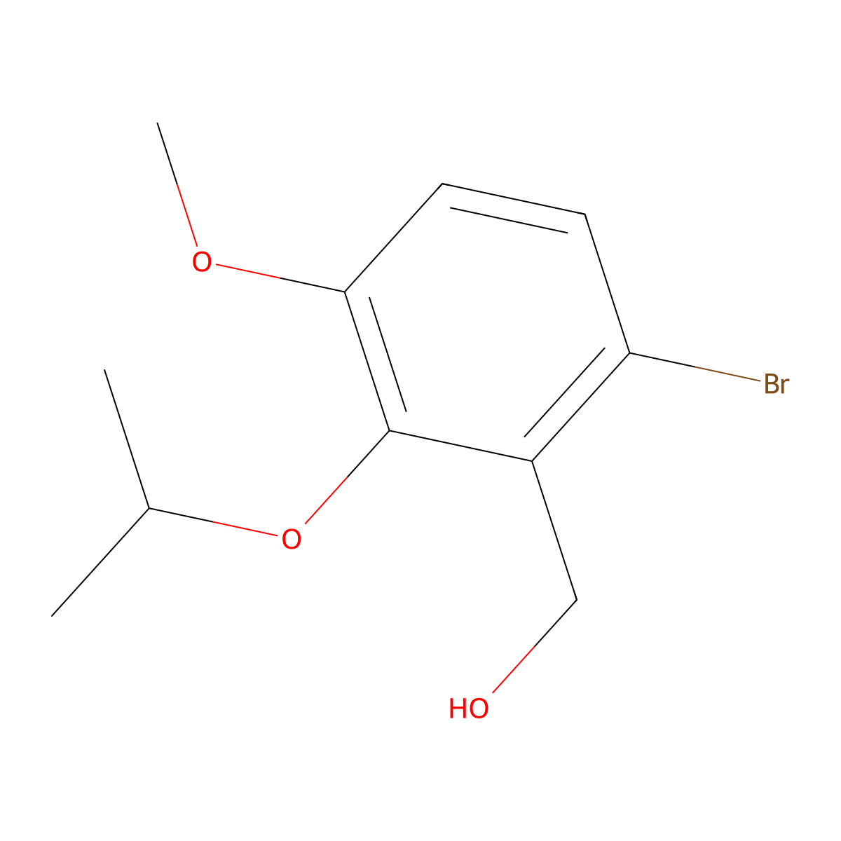 (6-Bromo-2-isopropoxy-3-methoxyphenyl)methanol molecular structure, CAS 1427026-79-6