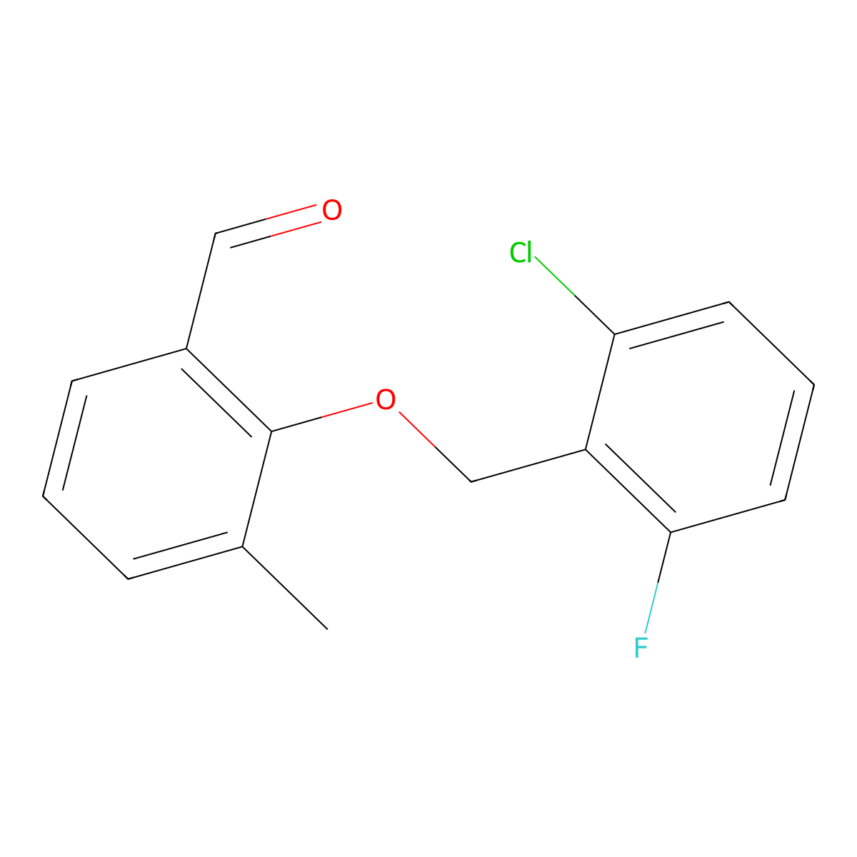 2-((2-Chloro-6-fluorobenzyl)oxy)-3-methylbenzaldehyde molecular structure, CAS 1427026-81-0