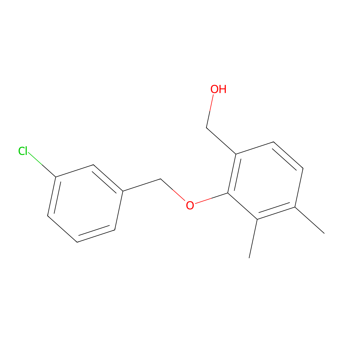 [2-(3-Chloro-benzyloxy)-3,4-dimethyl-phenyl]-methanol molecular structure, CAS 1427027-36-8