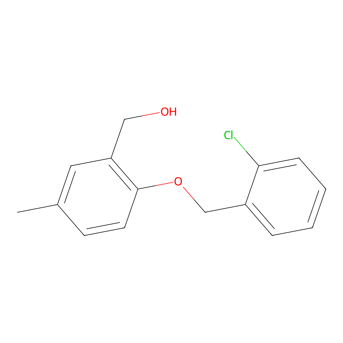 [2-(2-Chloro-benzyloxy)-5-methyl-phenyl]-methanol molecular structure, CAS 1427027-37-9