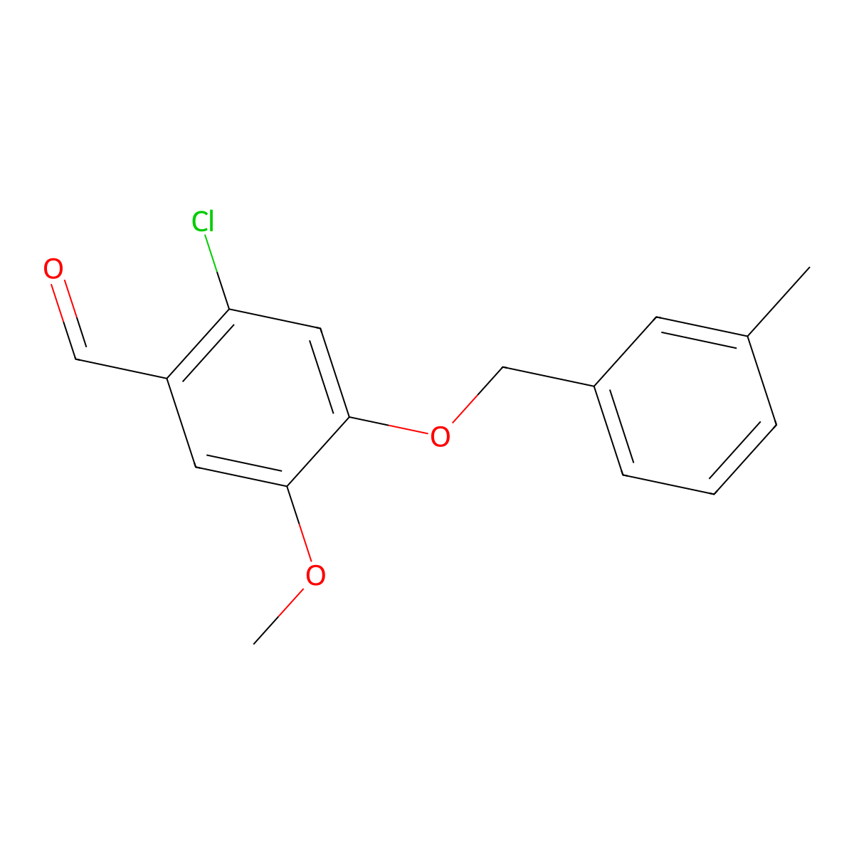 2-Chloro-5-methoxy-4-((3-methylbenzyl)oxy)benzaldehyde molecular structure, CAS 1427027-69-7