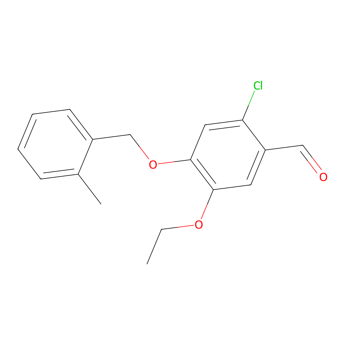 2-Chloro-5-ethoxy-4-(2-methyl-benzyloxy)-benzaldehyde molecular structure, CAS 1427027-70-0