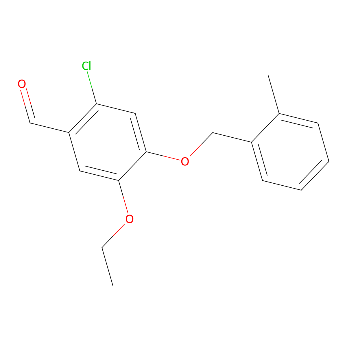 2-Chloro-5-ethoxy-4-(2-methyl-benzyloxy)-benzaldehyde molecular structure, CAS 1427027-70-0