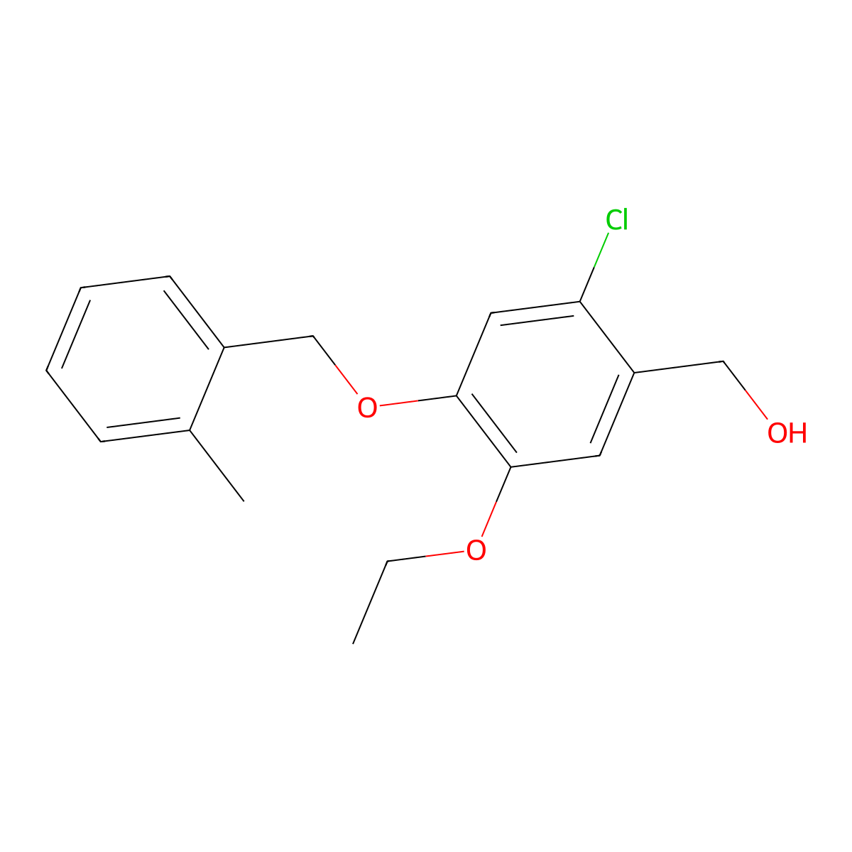 [2-Chloro-5-ethoxy-4-(2-methyl-benzyloxy)-phenyl]-methanol molecular structure, CAS 1427027-99-3