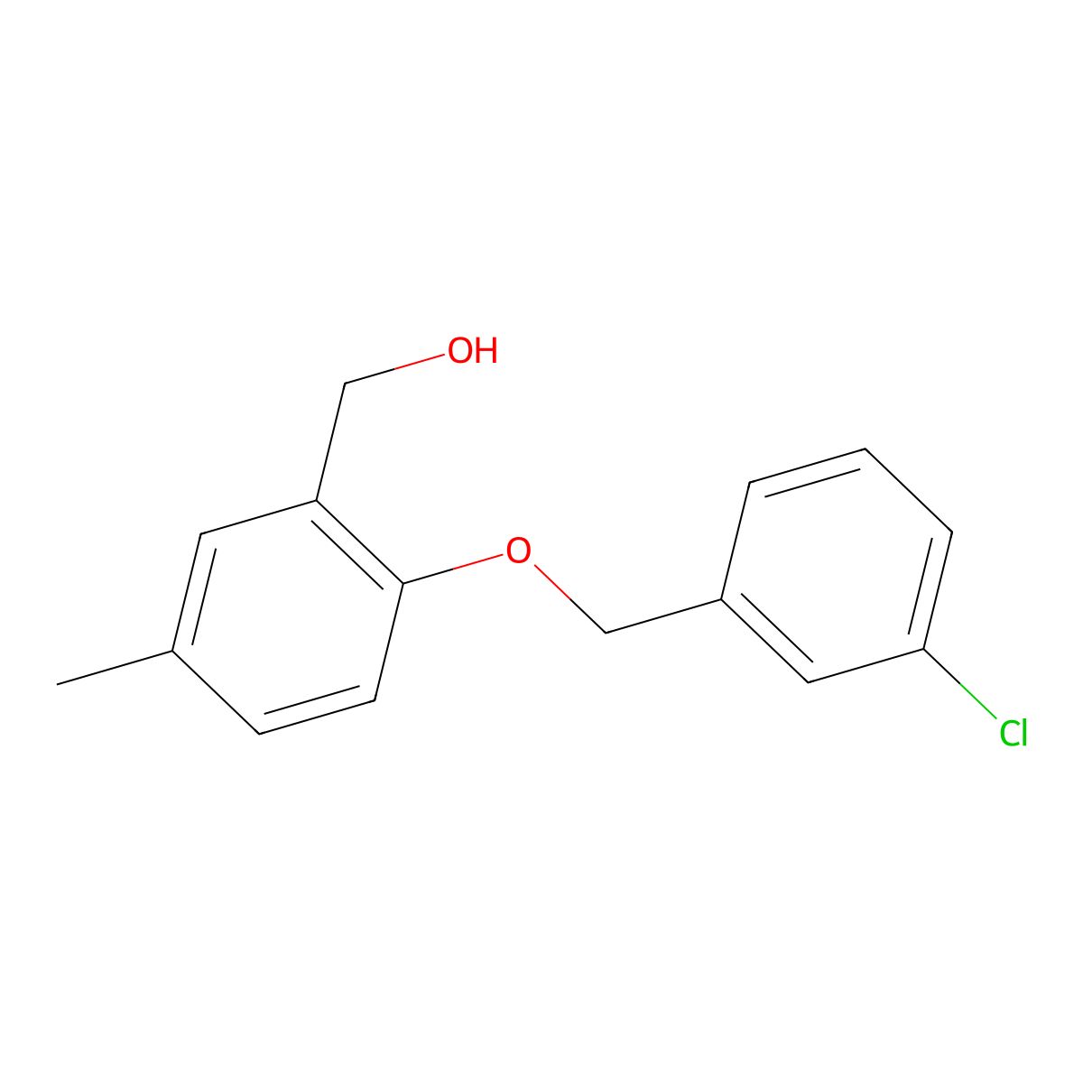 [2-(3-Chloro-benzyloxy)-5-methyl-phenyl]-methanol molecular structure, CAS 1427028-10-1