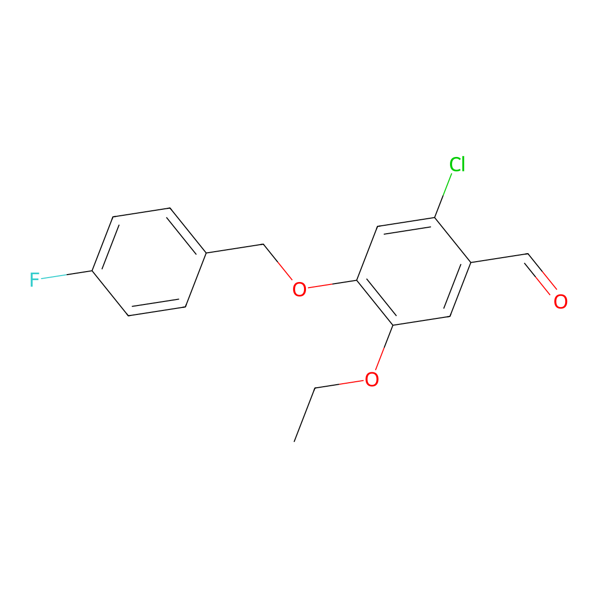 2-Chloro-5-ethoxy-4-(4-fluoro-benzyloxy)-benzaldehyde molecular structure, CAS 1427028-21-4