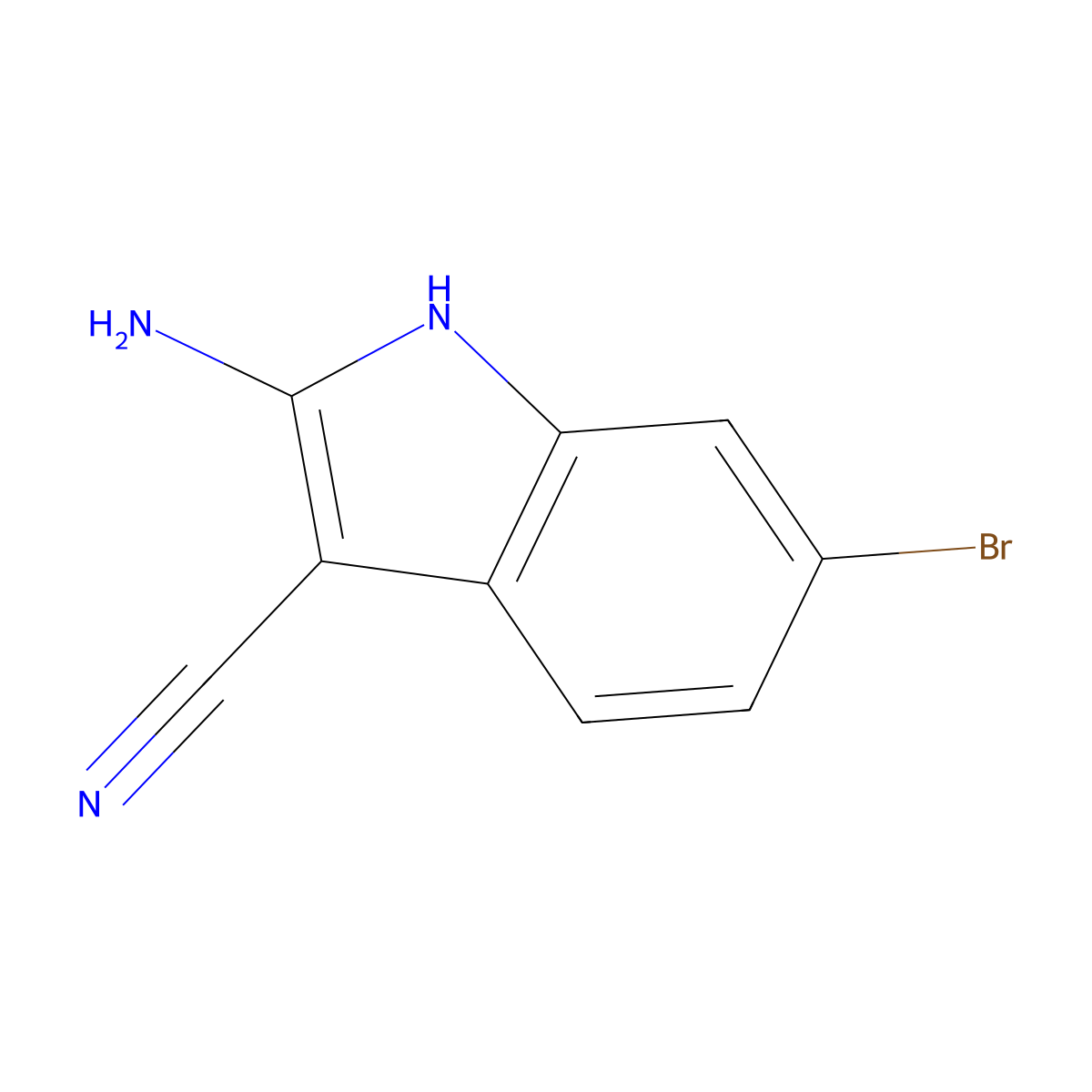 2-Amino-6-bromo-1H-indole-3-carbonitrile molecular structure, CAS 1427028-36-1