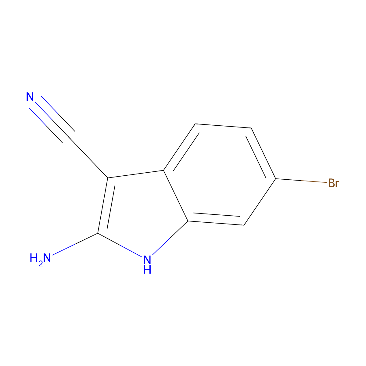 2-Amino-6-bromo-1H-indole-3-carbonitrile molecular structure, CAS 1427028-36-1