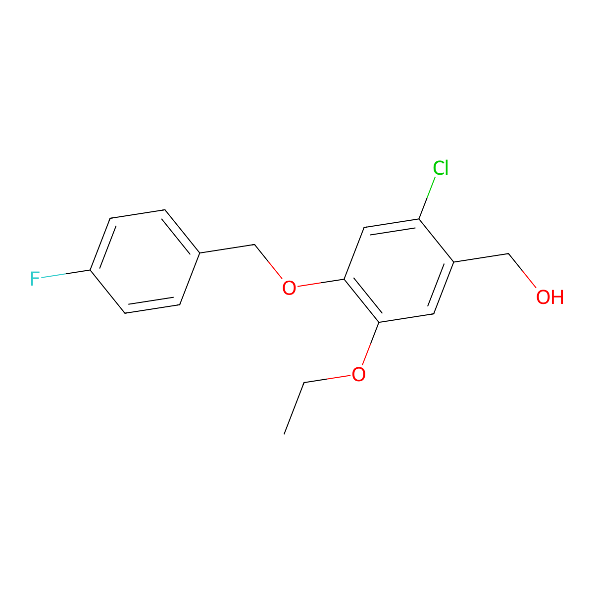 [2-Chloro-5-ethoxy-4-(4-fluoro-benzyloxy)-phenyl]-methanol molecular structure, CAS 1427028-65-6