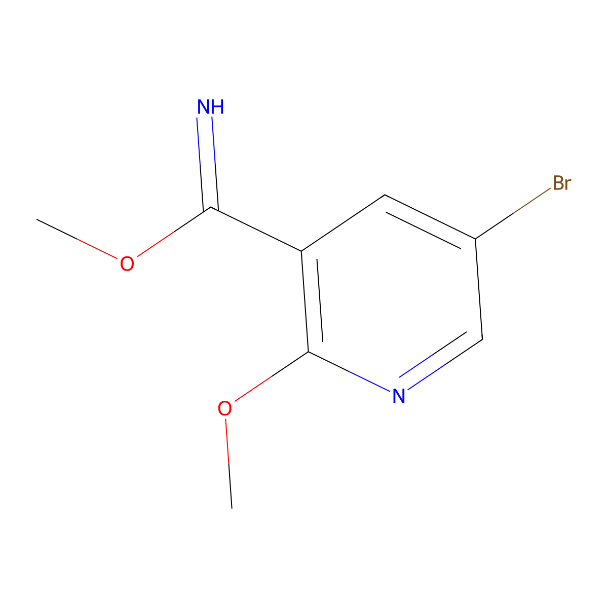 Methyl 5-bromo-2-methoxynicotinimidate molecular structure, CAS 1427035-02-6
