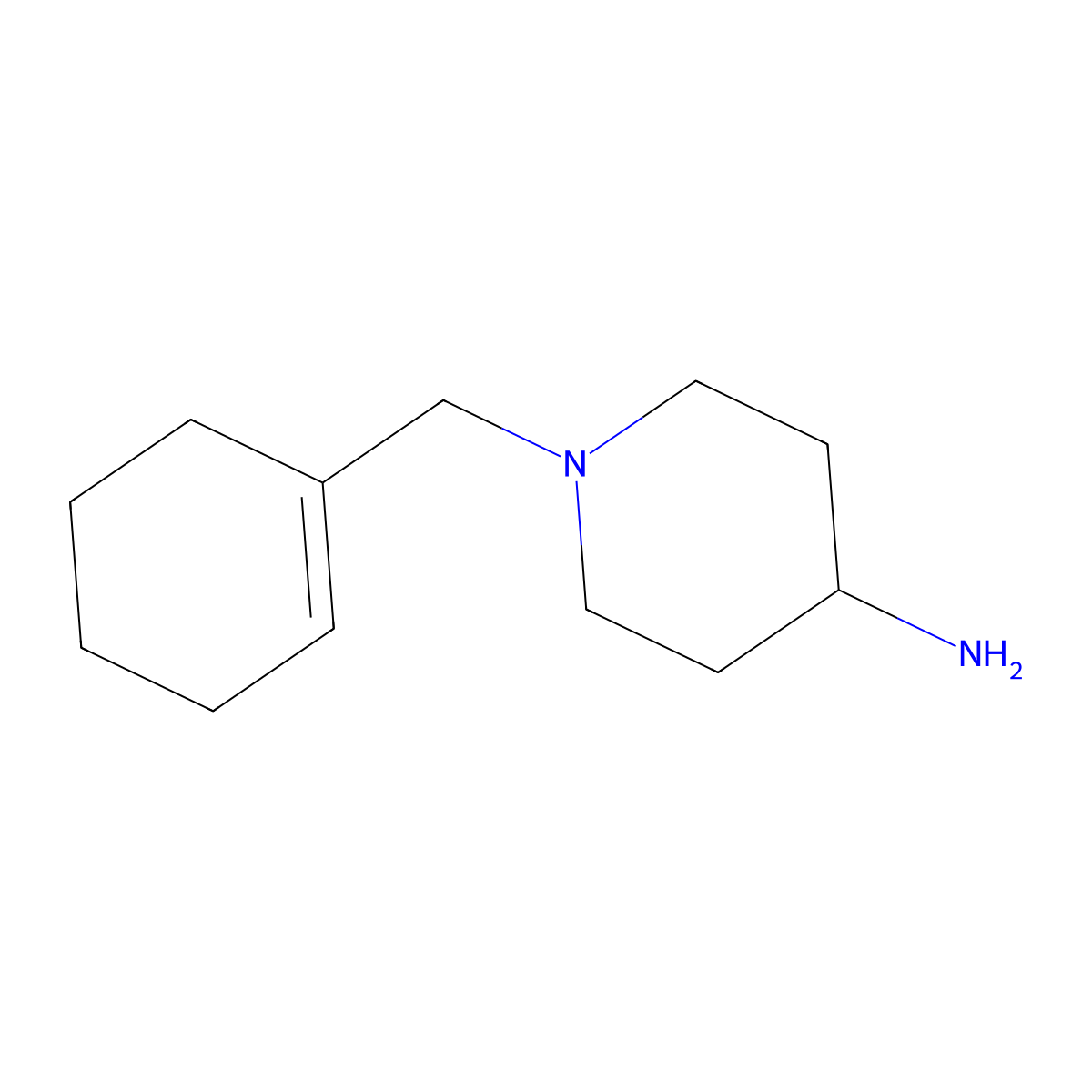 1-[(Cyclohex-1-en-1-yl)methyl]piperidin-4-amine molecular structure, CAS 1427058-64-7