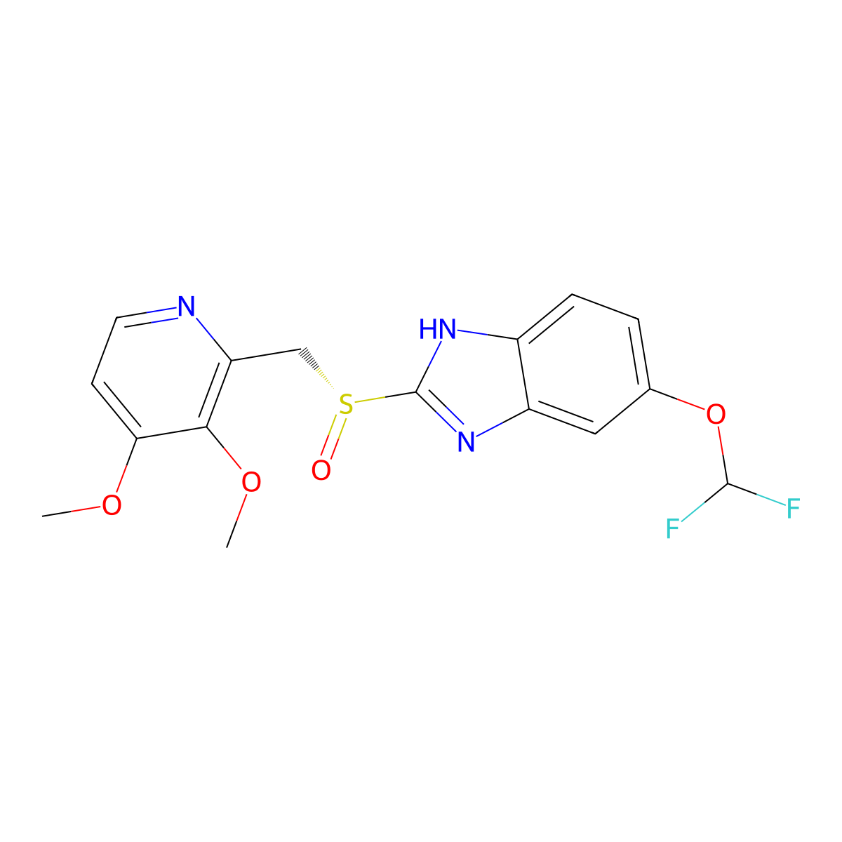 Pantoprazole, (R)- molecular structure, CAS 142706-18-1