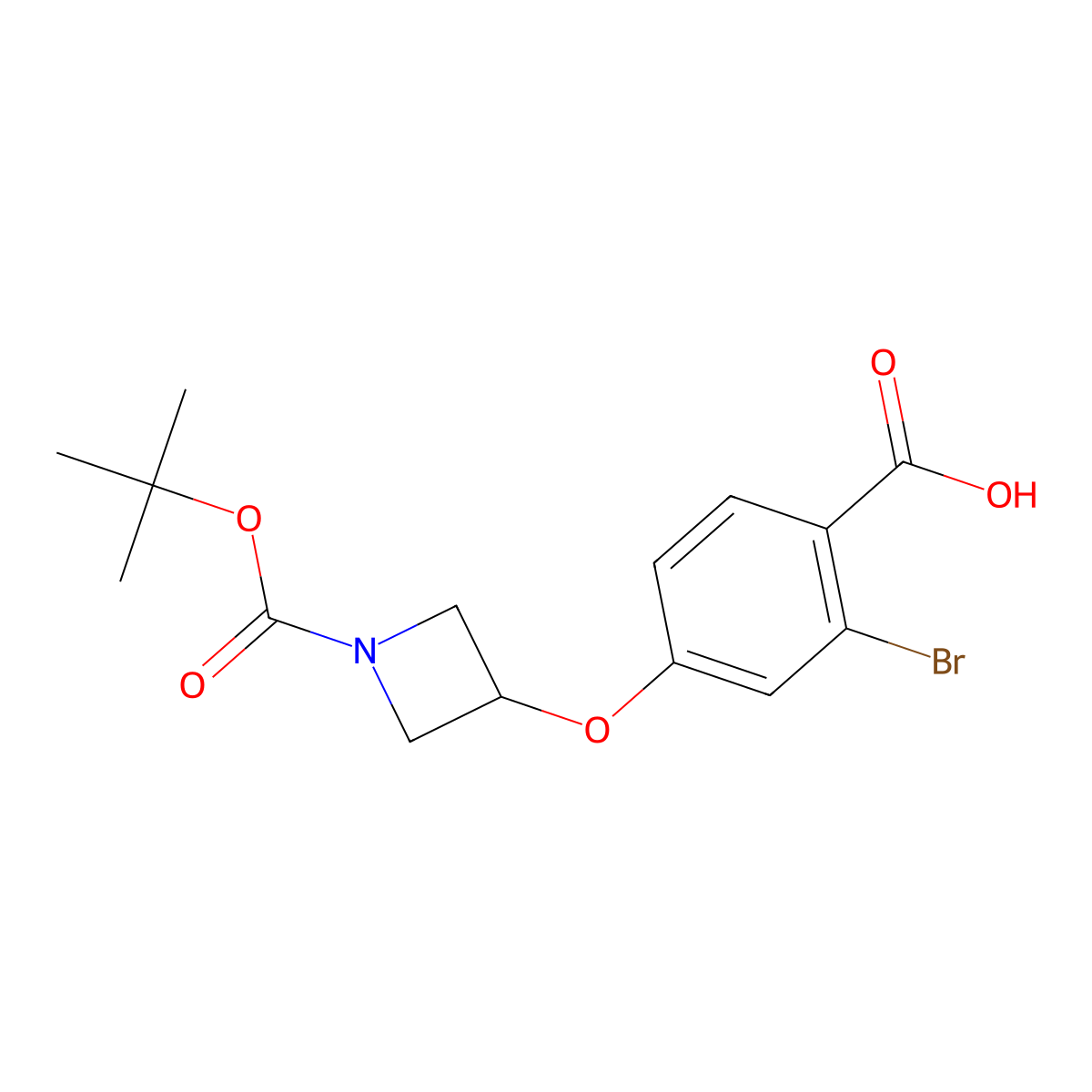 1-(1,1-Dimethylethyl) 3-(3-bromo-4-carboxyphenoxy)-1-azetidinecarboxylate molecular structure, CAS 1427079-45-5