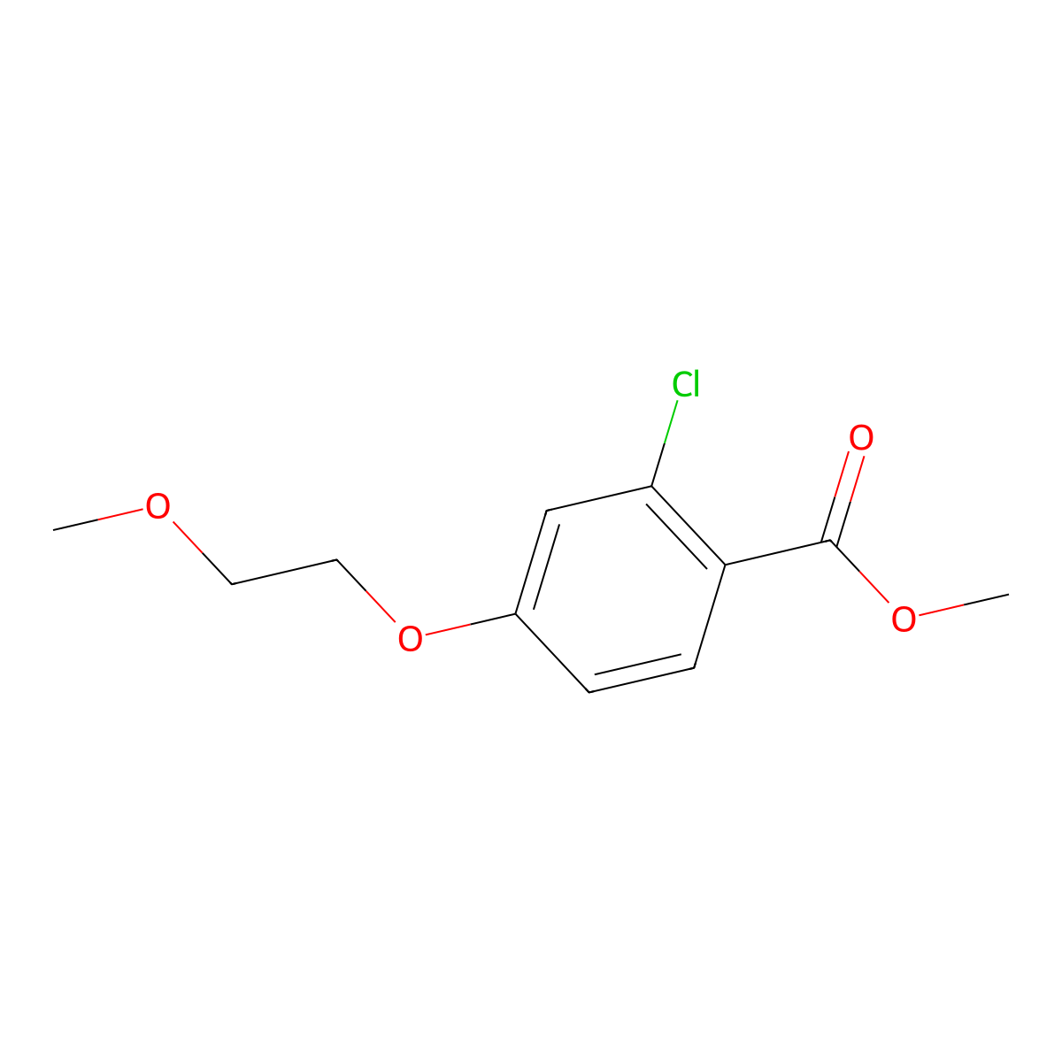 Methyl 2-chloro-4-(2-methoxyethoxy)benzoate molecular structure, CAS 1427080-73-6