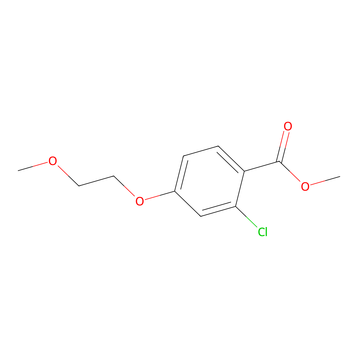 Methyl 2-chloro-4-(2-methoxyethoxy)benzoate molecular structure, CAS 1427080-73-6