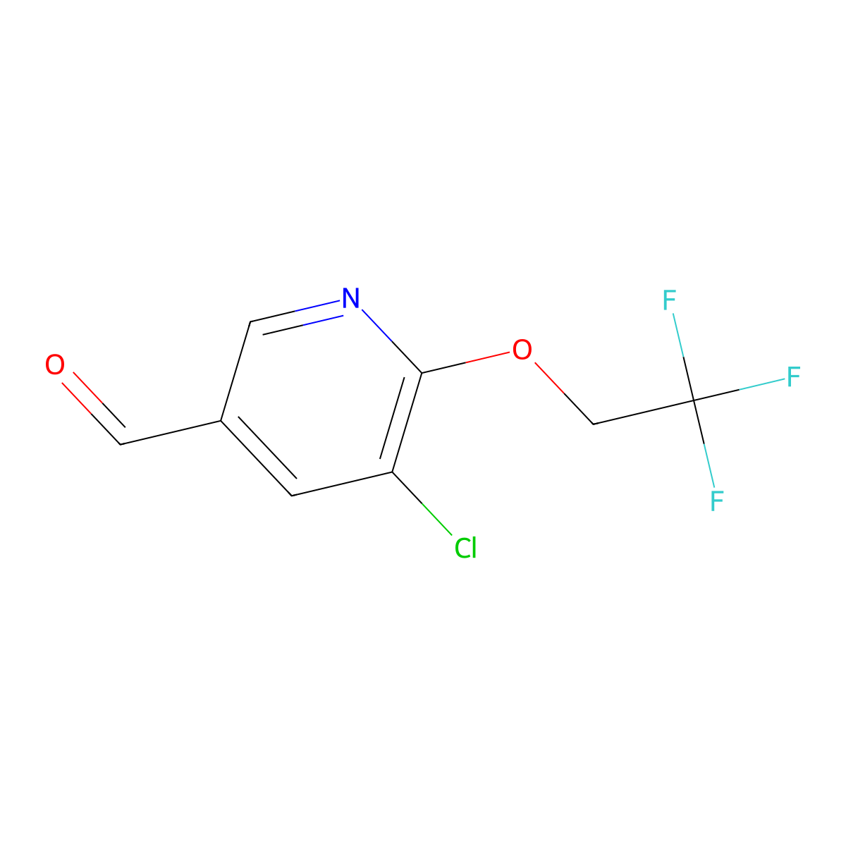 5-Chloro-6-(2,2,2-trifluoroethoxy)nicotinaldehyde molecular structure, CAS 1427080-78-1