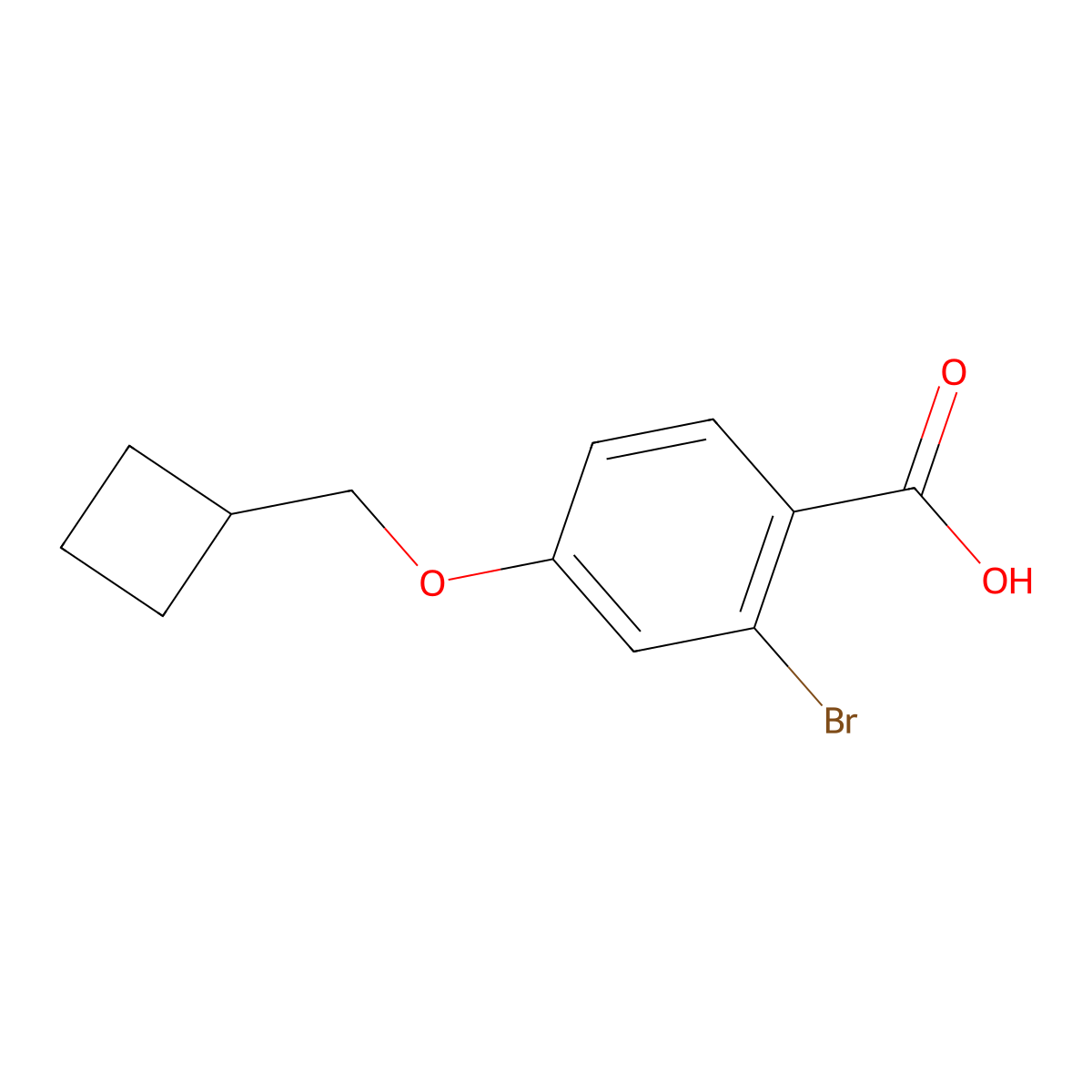 2-Bromo-4-(cyclobutylmethoxy)benzoic acid molecular structure, CAS 1427080-94-1