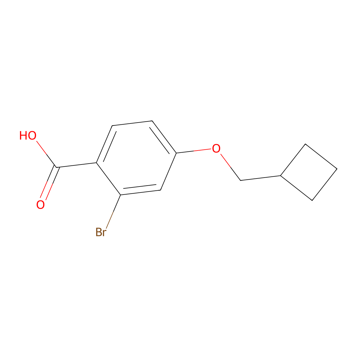 2-Bromo-4-(cyclobutylmethoxy)benzoic acid molecular structure, CAS 1427080-94-1
