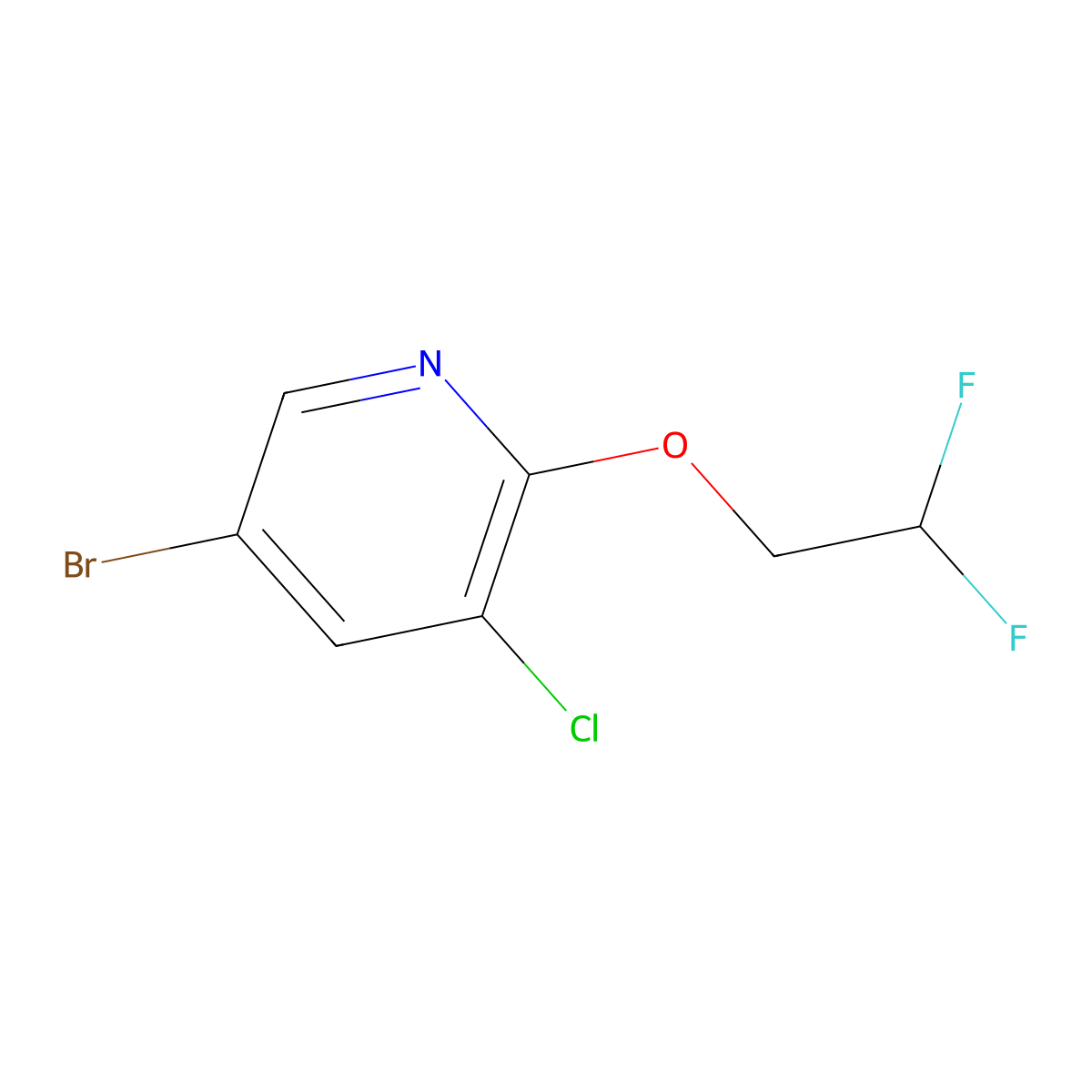 5-Bromo-3-chloro-2-(2,2-difluoroethoxy)pyridine molecular structure, CAS 1427081-10-4