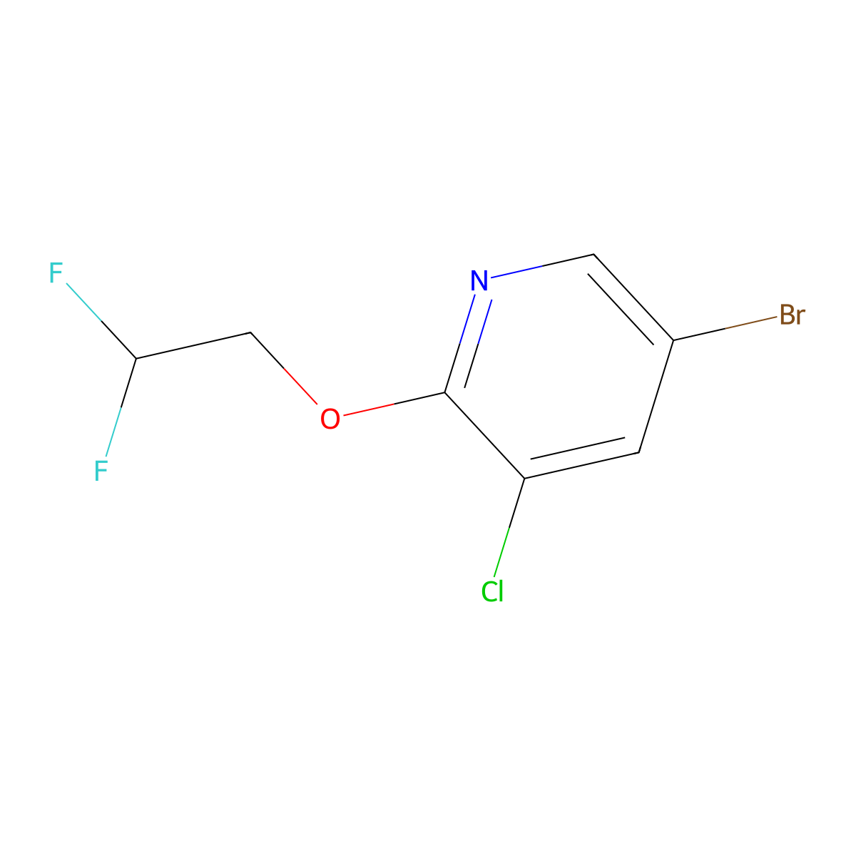 5-Bromo-3-chloro-2-(2,2-difluoroethoxy)pyridine molecular structure, CAS 1427081-10-4