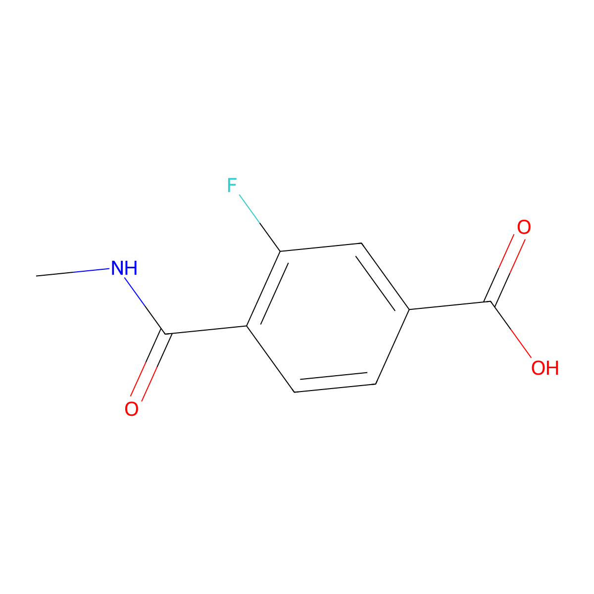 3-Fluoro-4-(methylcarbamoyl)benzoic acid molecular structure, CAS 1427081-81-9