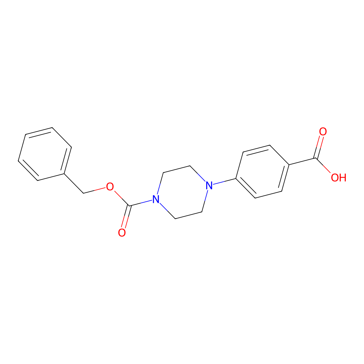 4-{4-[(Benzyloxy)carbonyl]piperazin-1-yl}benzoic acid molecular structure, CAS 1427082-01-6