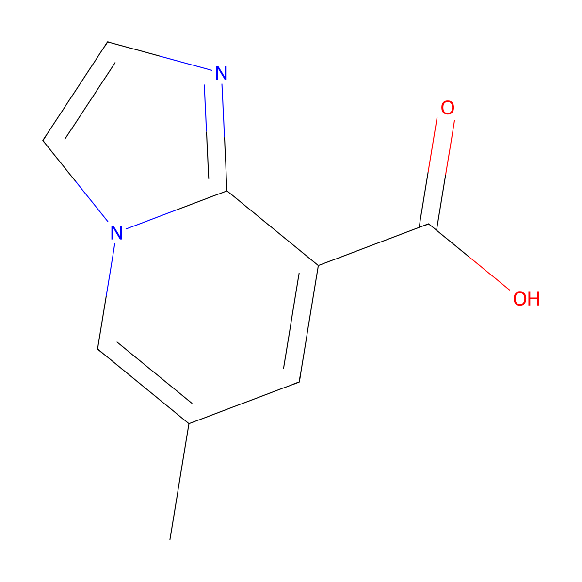 6-Methylimidazo[1,2-a]pyridine-8-carboxylic acid molecular structure, CAS 1427082-16-3